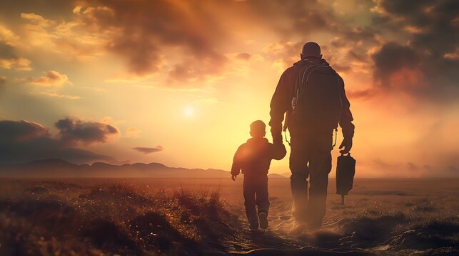 7. Picture an inspiring image highlighting the sacrifices and dedication of fathers, with visuals depicting their unwavering commitment to providing for and nurturing their children, accompanied by