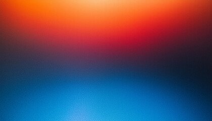 Naklejka premium vibrant grunge background featuring a dynamic color gradient of blue, orange, red, and black. The grainy noise texture adds depth, making it perfect for creative design projects seeking a striking vis