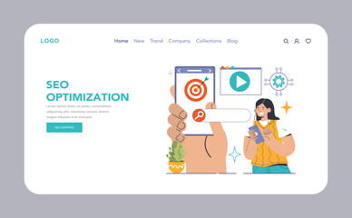 Website Optimization set. Flat vector illustration.