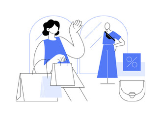 Seasonal sale isolated cartoon vector illustrations.