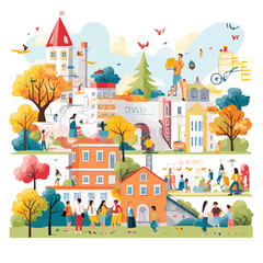 A Colorful City Skyline