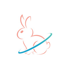 Obraz premium bunny icon logo design with simple concept