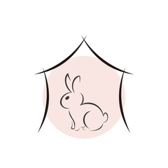 bunny icon logo design with simple concept