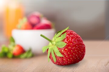 Tasty fresh ripe sweet strawberry