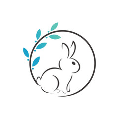 bunny icon logo design with simple concept