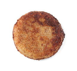 Tasty fried vegetarian cutlet isolated on white