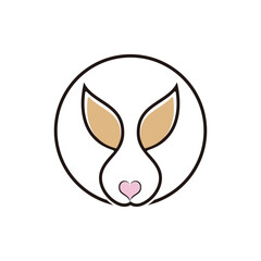 bunny icon logo design with simple concept