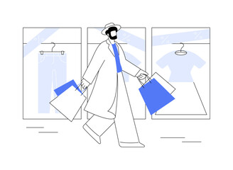 Enjoying shopping isolated cartoon vector illustrations.