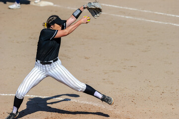 Softball Fast Pitch Pitcher Woman Player Windup Pitching Baseball College Sports
