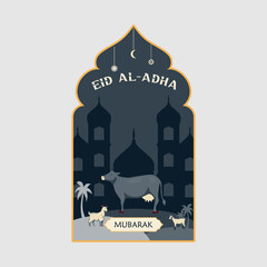 Eid Al Adha badge logo vector graphic illustration on background