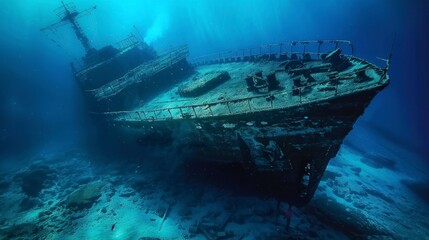sunken ship under the sea