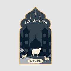 Eid al - adha badge logo vector graphic illustration on background