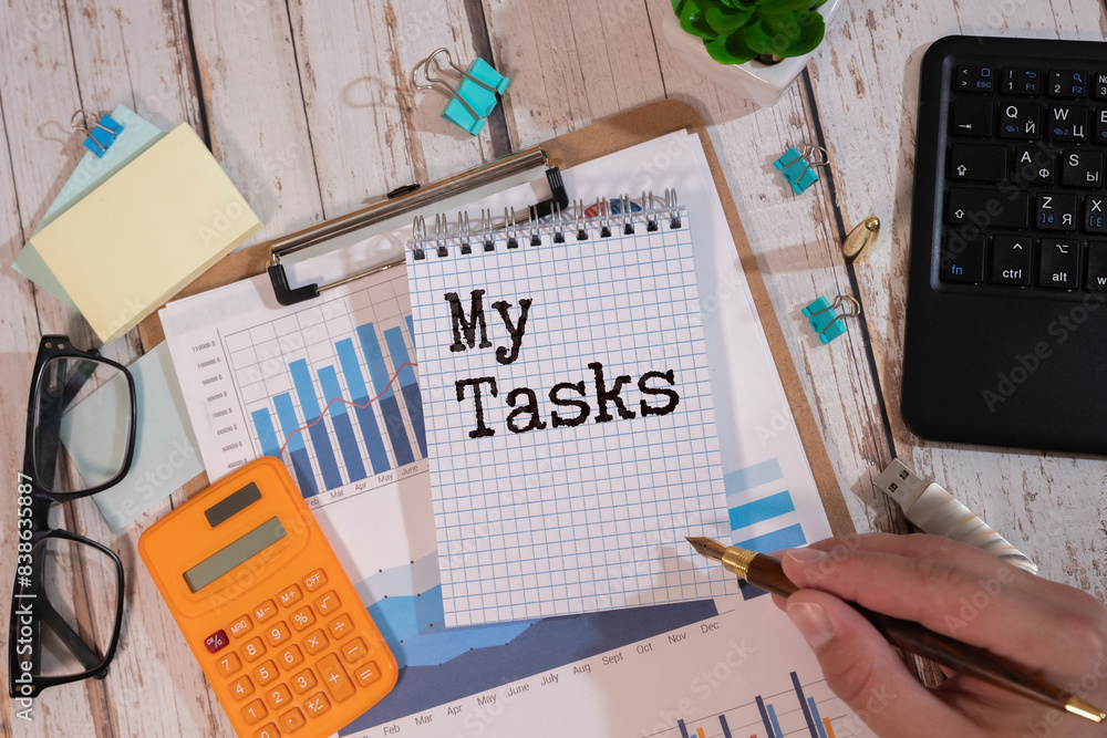 Poster my tasks - a section within a task management system, productivity app