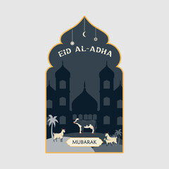 Eid al - adha badge logo vector graphic illustration on background