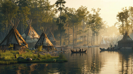 Early Human Settlement by River