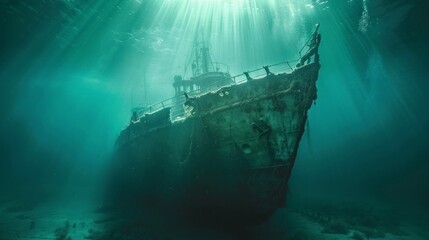 sunken ship under the sea