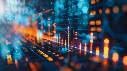 Fototapeta premium Business Analysis analyzing financial data with a word background, emphasizing modern business concepts