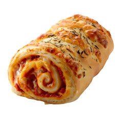 pizza roll isolated on transparent background. generative ai