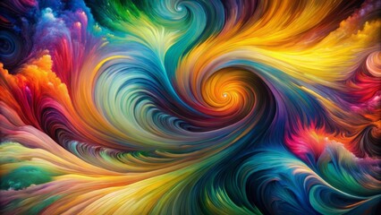 Obraz premium Vibrant, abstract artwork with swirling colors and bold brushstrokes against a dark, contrasting background, ideal for art-related projects and creative designs.