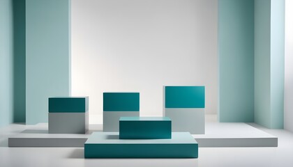 3D render podium or pedestal for product presentation