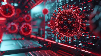 A malwareinfected computer displaying error messages