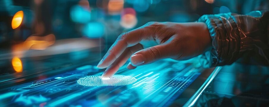 A person setting up biometric authentication on their device for added security