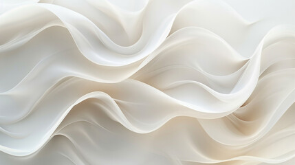 Subtle wavy smoky abstract design in tones of white and beige, creating a gentle, soft background.