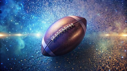 of American football ball on glitter background, Sports, Football, American, Ball,Graphic, Glitter, Shine, Sparkle, Background, Competition, Game, Athletic, Object, Equipment, Touchdown