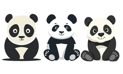 Naklejka premium vector round shapes of pandas