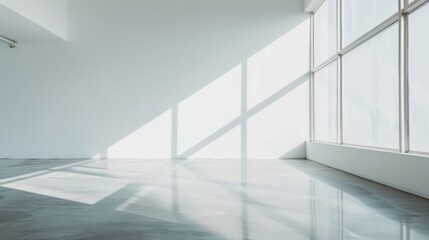 Obraz premium Abstract minimalist design with smooth white architectural forms and large empty spaces