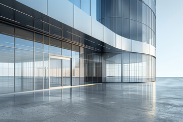 Obraz premium Concrete outdoor square building,Empty architectural background. 