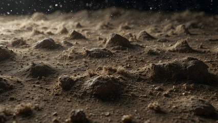 Image of raindrops impacting a dusty ground, evoking a sense of renewal and nature's cycle