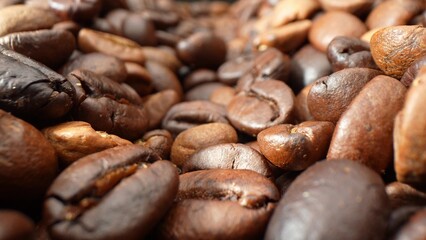 Behold the artistry in these dark-brown coffee beans, each one a testament to meticulous roasting. With their uniform size and textured surface, they promise a cup brimming with complexity and depth.
