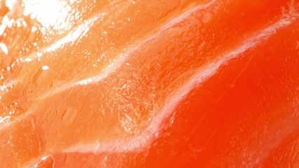 Indulge in the elegance of sashimi-grade salmon: exquisite slices boasting a radiant orange hue and...