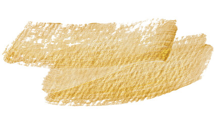 Metallic yellow paint stroke transparent png