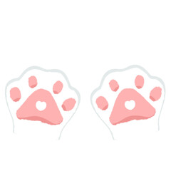 Fototapeta premium isolated cat paw illustration on a transparent background, PNG, kitten paw, paw print, fluffy paw, pink paw, 