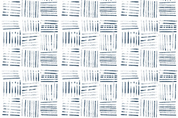 Striped png pattern background with blue DIY block prints