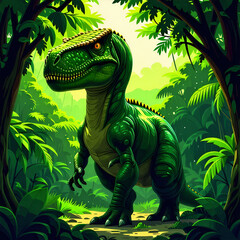 green dragon in the forest