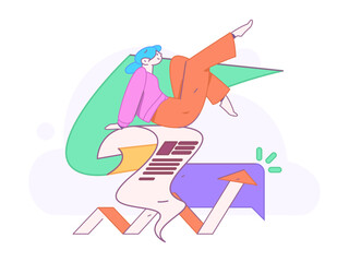 Internet financial management investment flat vector concept operation hand drawn illustration
