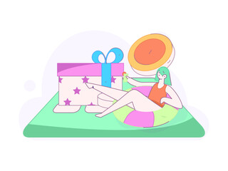 Internet financial management investment flat vector concept operation hand drawn illustration
