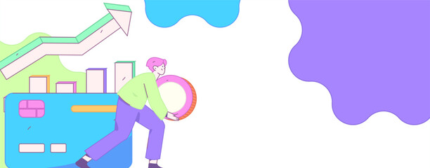 Internet financial management investment flat vector concept operation hand drawn illustration
