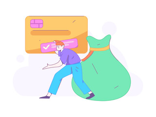 Internet financial management investment flat vector concept operation hand drawn illustration
