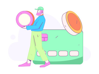 Internet financial management investment flat vector concept operation hand drawn illustration
