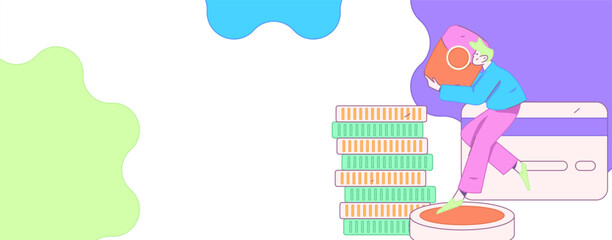 Internet financial management investment flat vector concept operation hand drawn illustration
