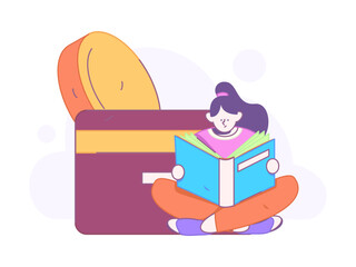 Internet financial management investment flat vector concept operation hand drawn illustration
