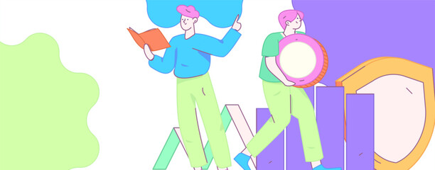 Internet financial management investment flat vector concept operation hand drawn illustration
