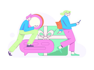 Internet financial management investment flat vector concept operation hand drawn illustration
