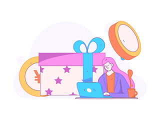 Internet financial management investment flat vector concept operation hand drawn illustration
