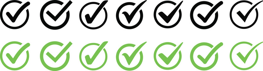 Check box icon with correct, accept checkmark icons tick box checked. Check mark icon symbols vector. © J Creatives