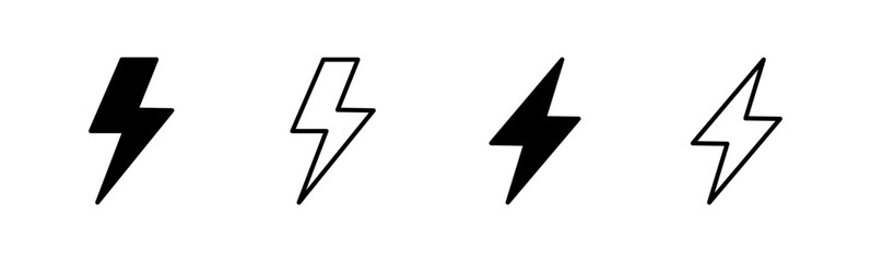 Lightning icon set. electric icon vector. power icon. energy sign